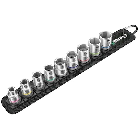 Posdatas 0.25 in. 9 Piece Metric Sockets on Storage Belt PO2682460